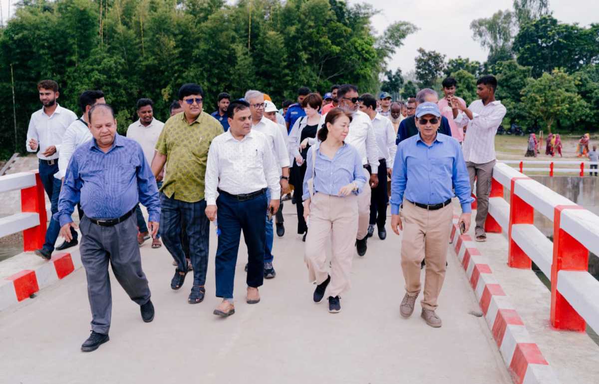 দিনাজপুর এলজিইডির সার্বিক তত্ত্বাবধানে খানসামায় বেলান রিভার  রাবার ড্যাম সাইট পরিদর্শন করলেন জাইকার প্রতিনিধি দল